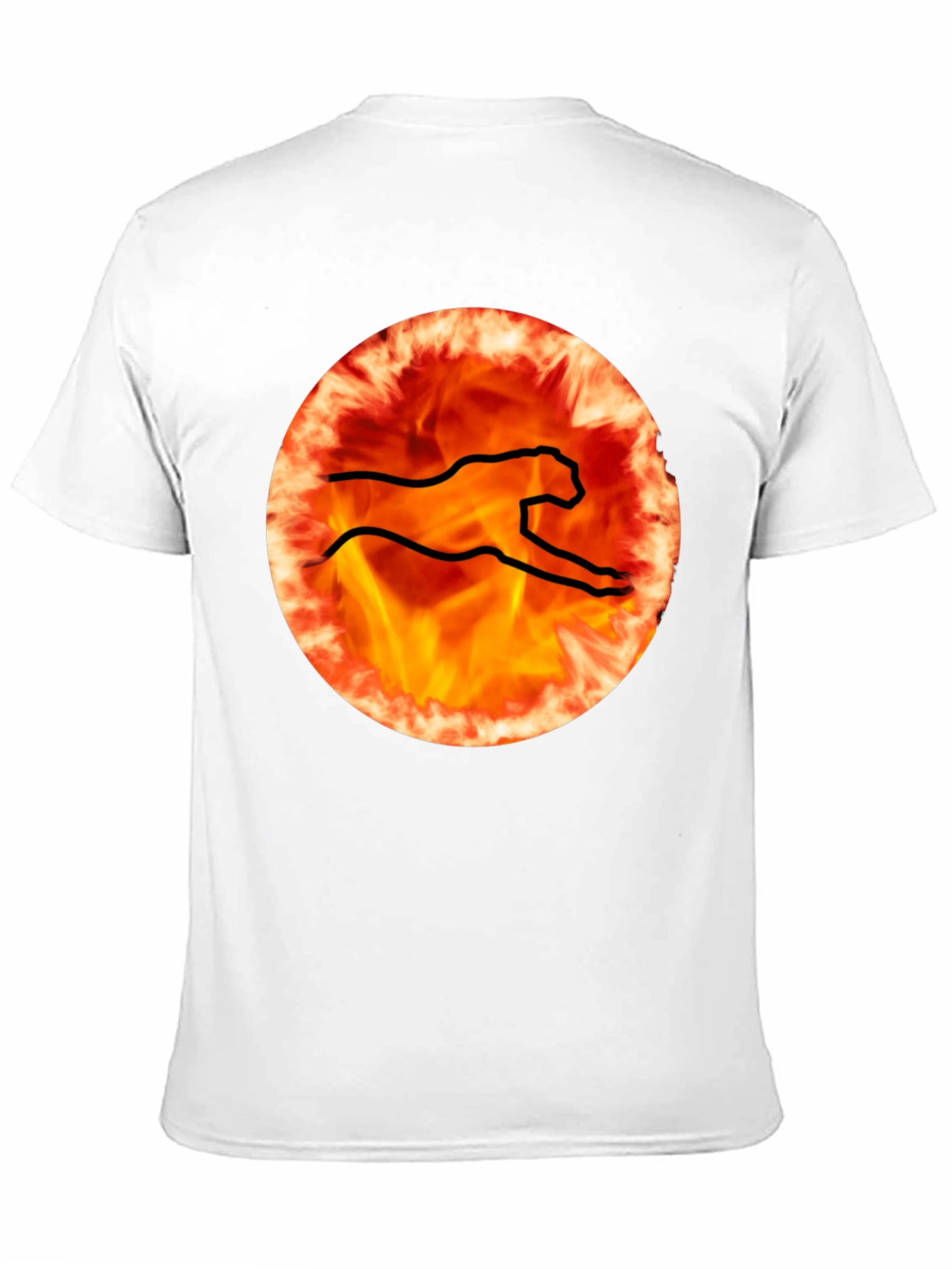 Fiery Cheetah Graphic Tee - Black
