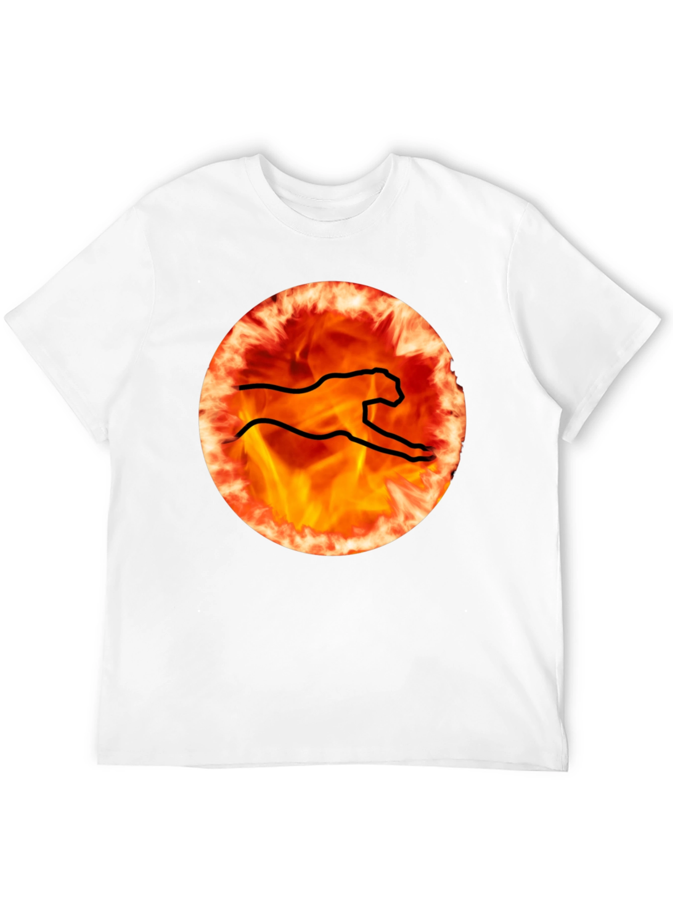 Fiery Cheetah Graphic Tee - Black