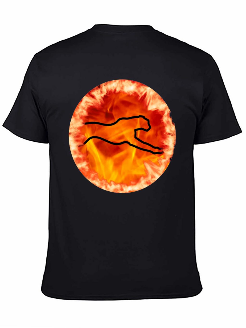 Fiery Cheetah Graphic Tee - Black