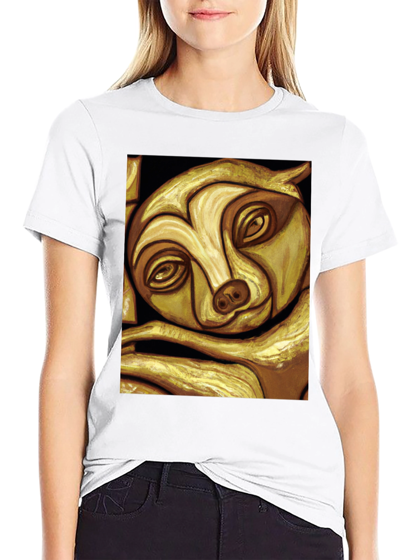 Golden Sloth Graphic Tee - Unique Animal Art