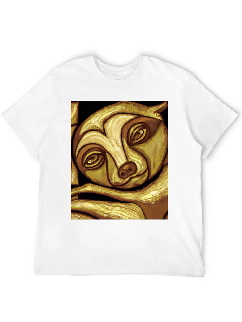 Golden Sloth Graphic Tee - Unique Animal Art