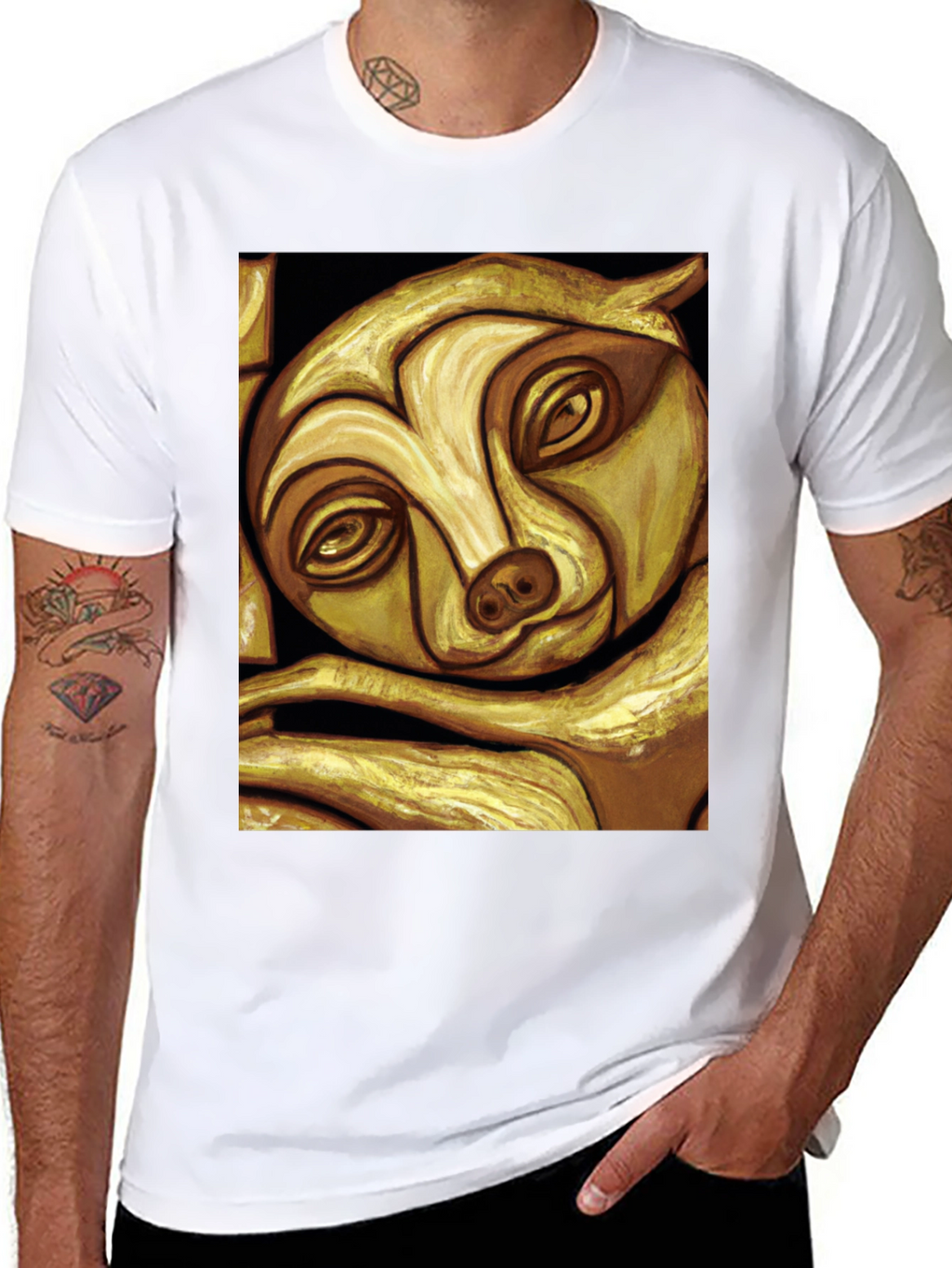 Golden Sloth Graphic Tee - Unique Animal Art