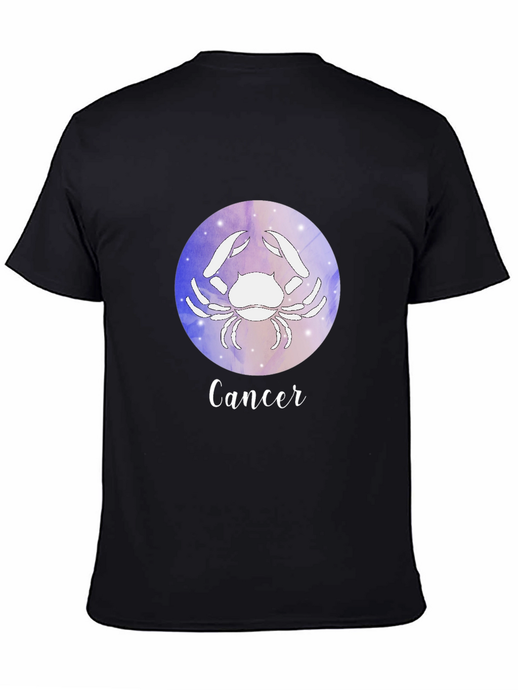 Cancer Zodiac Graphic Tee - Black