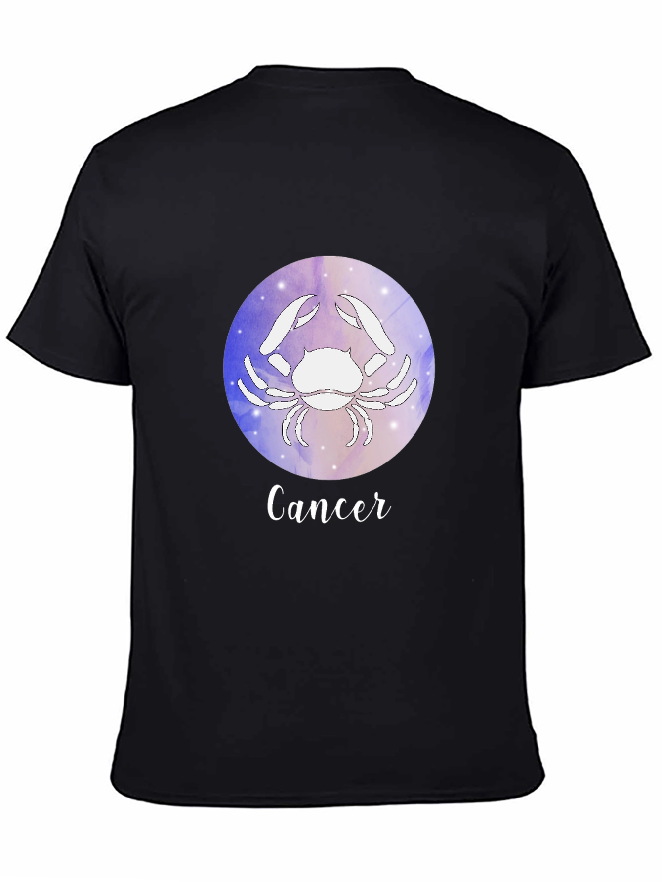 Cancer Zodiac Graphic Tee - Black