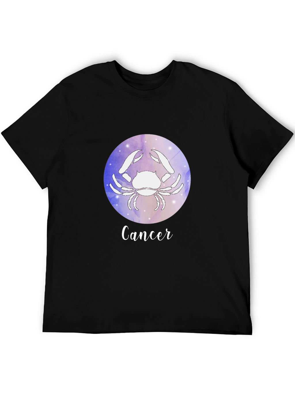 Cancer Zodiac Graphic Tee - Black