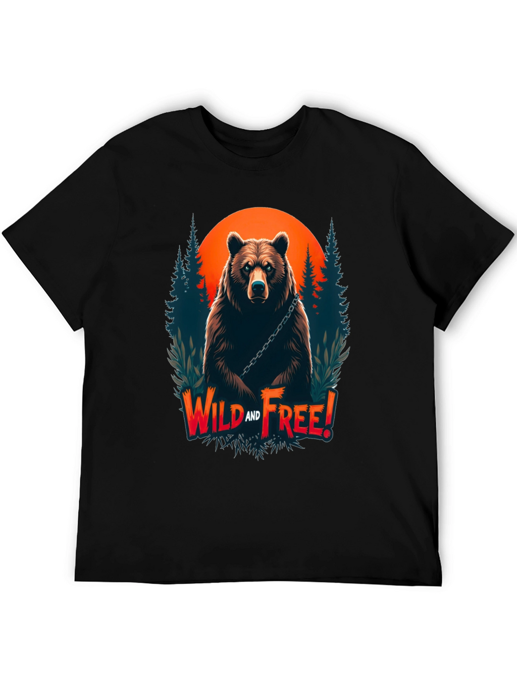 Wild & Free Bear Graphic Tee - Black