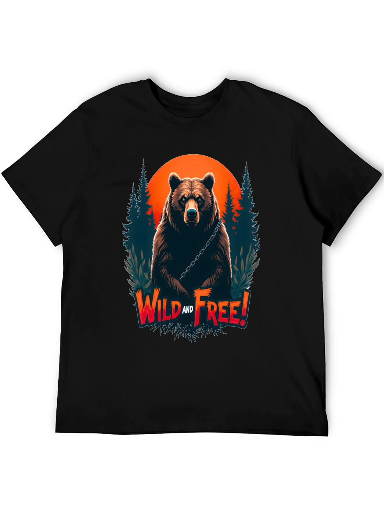 Wild & Free Bear Graphic Tee - Black
