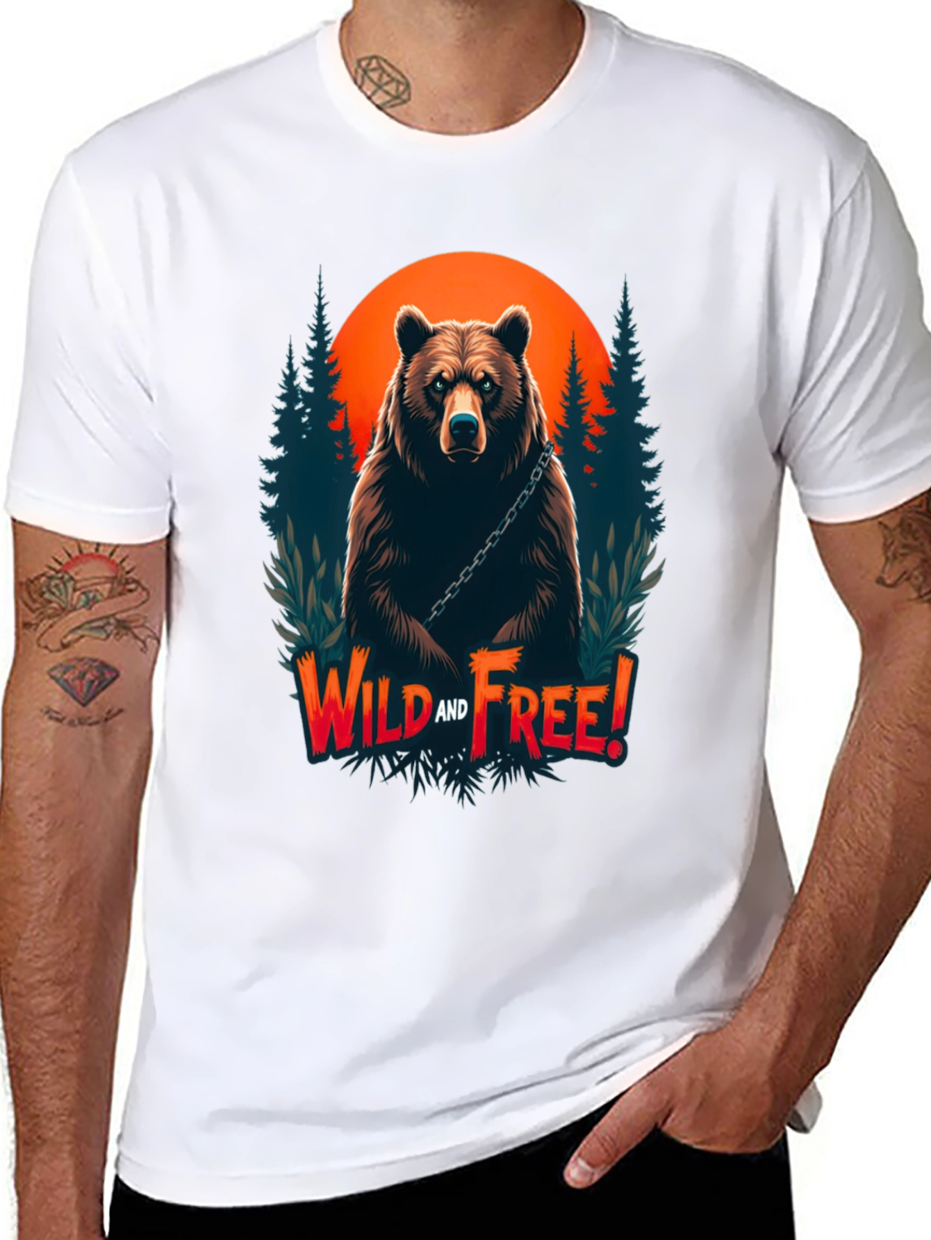 Wild & Free Bear Graphic Tee - Black