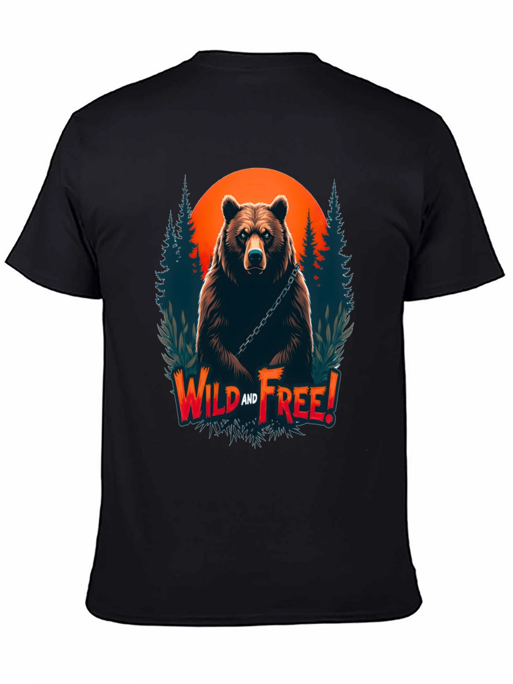 Wild & Free Bear Graphic Tee - Black