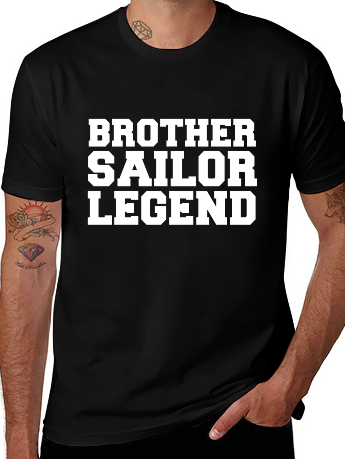 Brother Sailor Legend Black Graphic T-Shirt