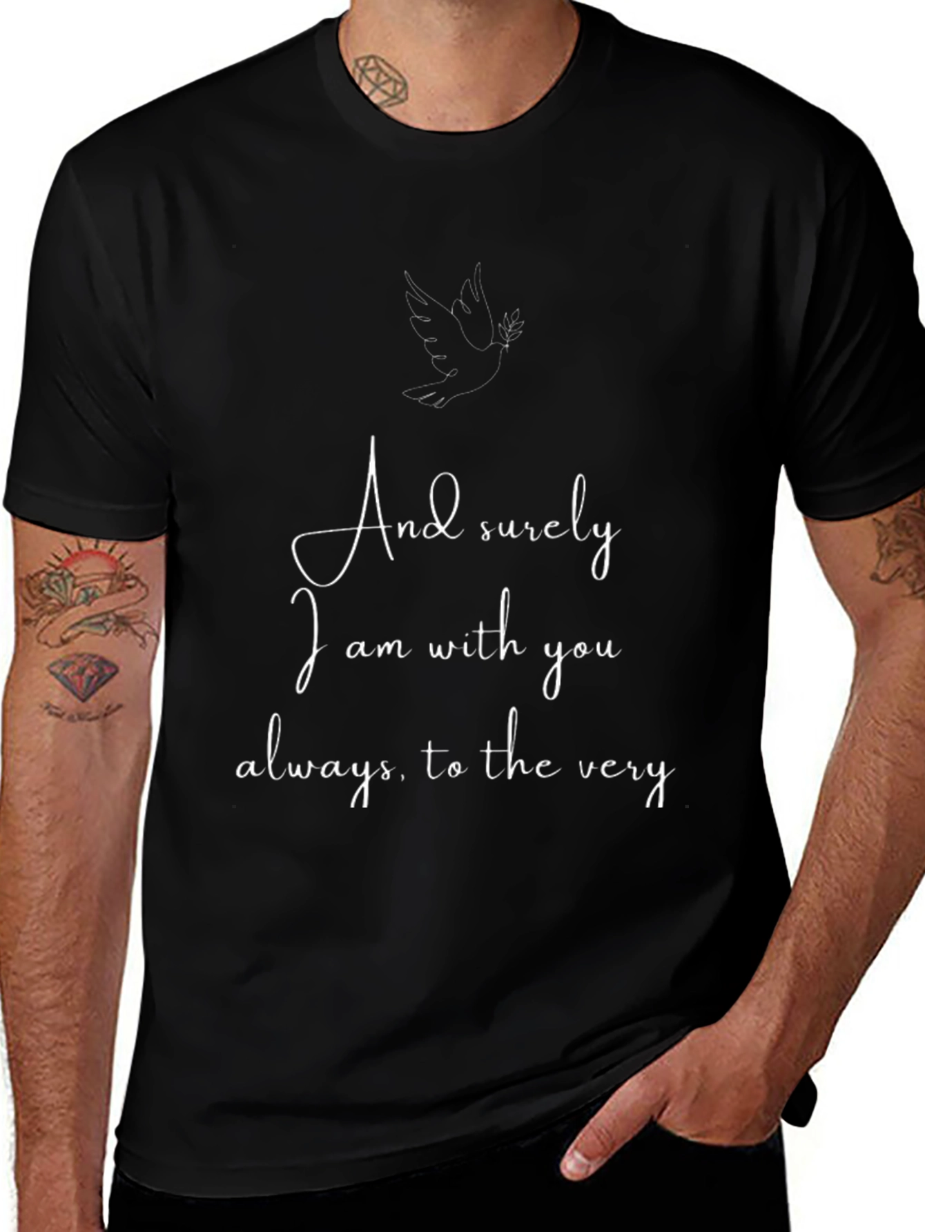 Faith-Inspired Dove Graphic Tee - And Surely I am With You