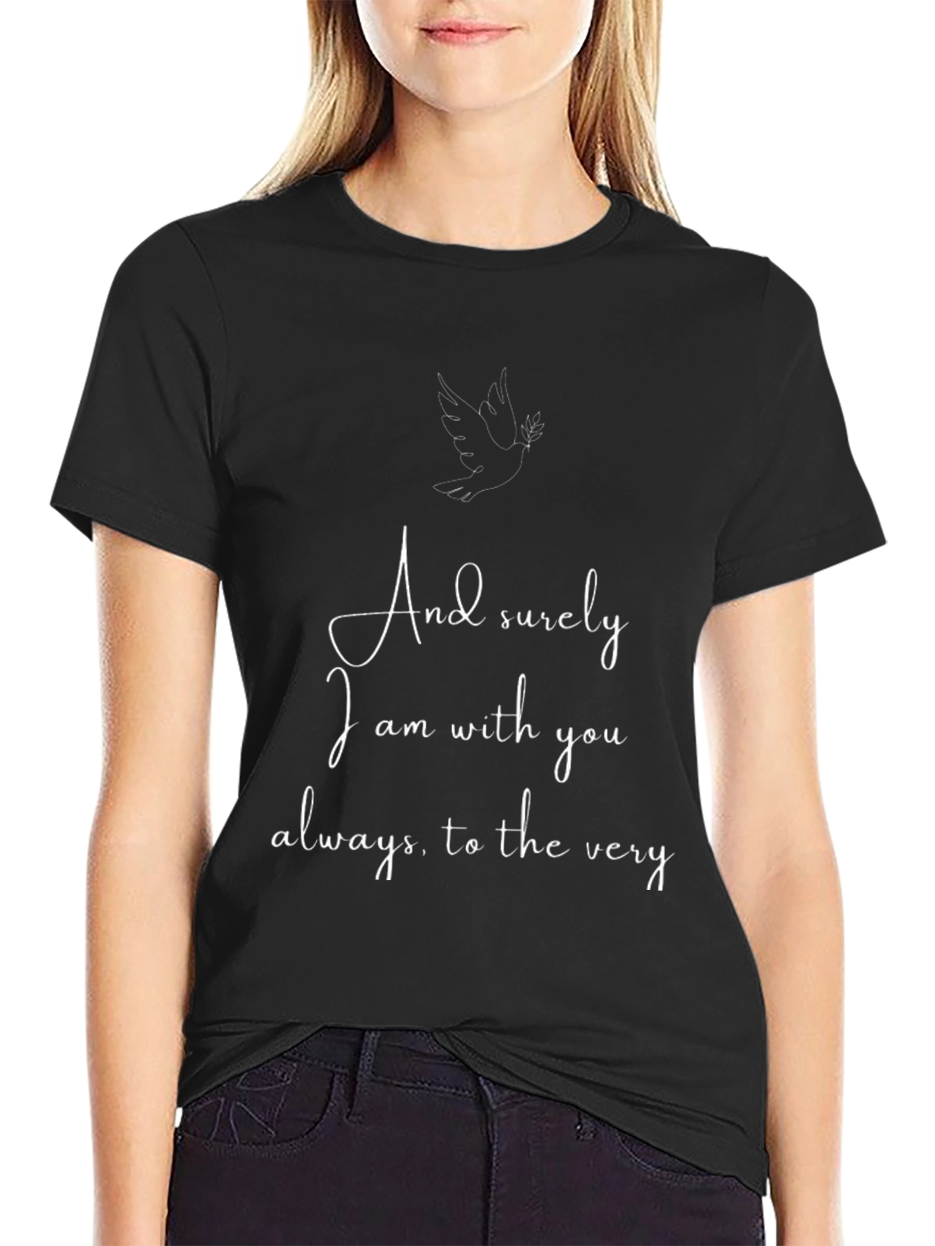 Faith-Inspired Dove Graphic Tee - And Surely I am With You
