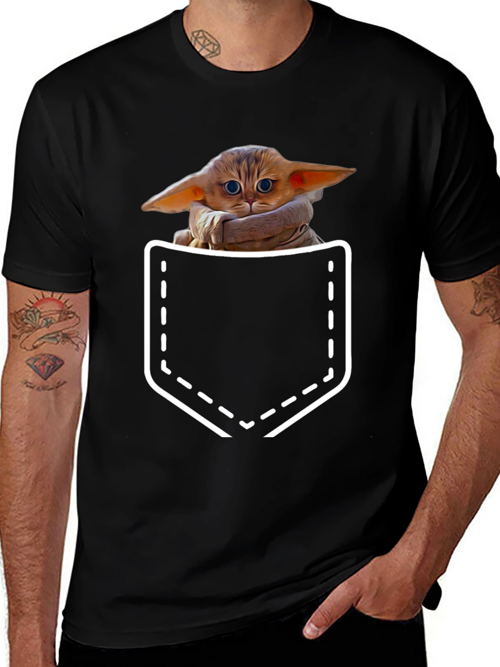 Grogu Pocket T-Shirt - The Child Cute Design