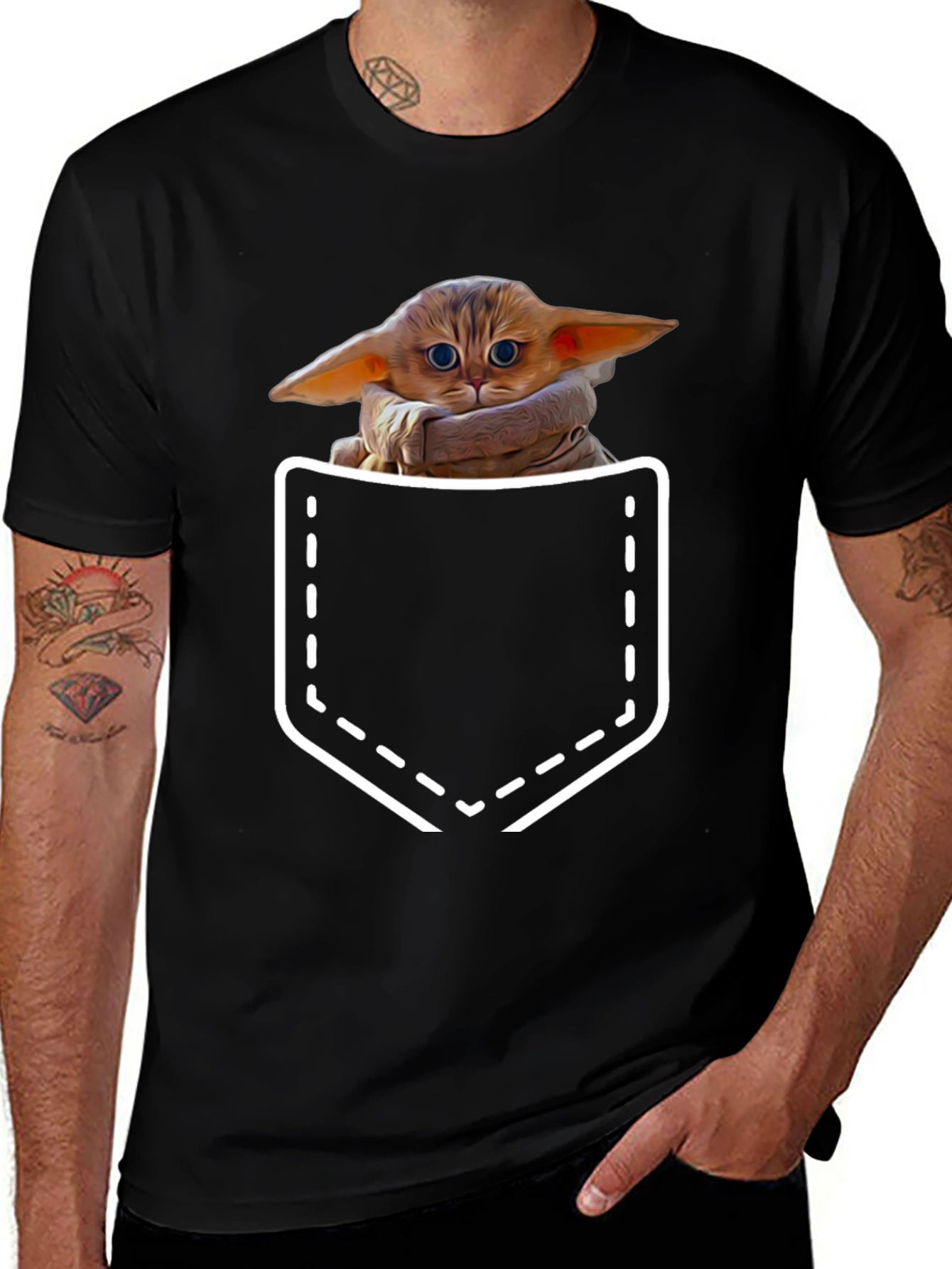 Grogu Pocket T-Shirt - The Child Cute Design