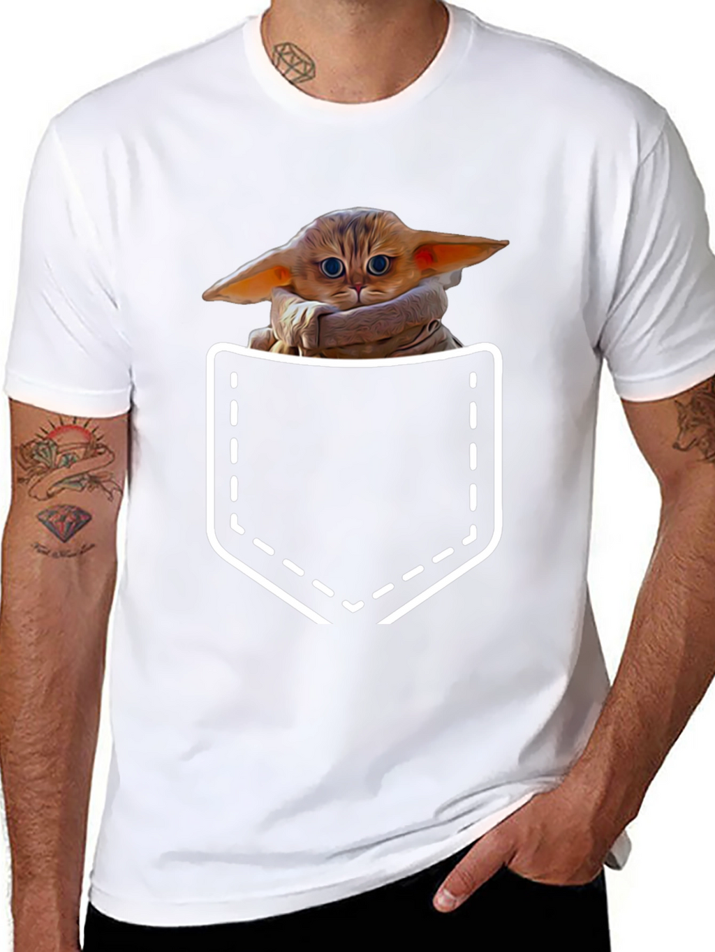 Grogu Pocket T-Shirt - The Child Cute Design