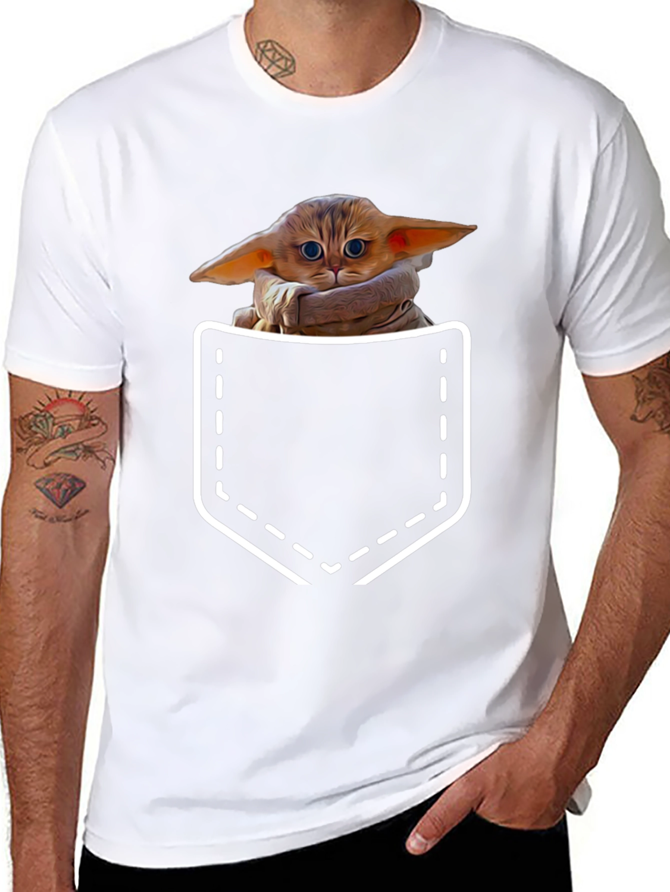 Grogu Pocket T-Shirt - The Child Cute Design