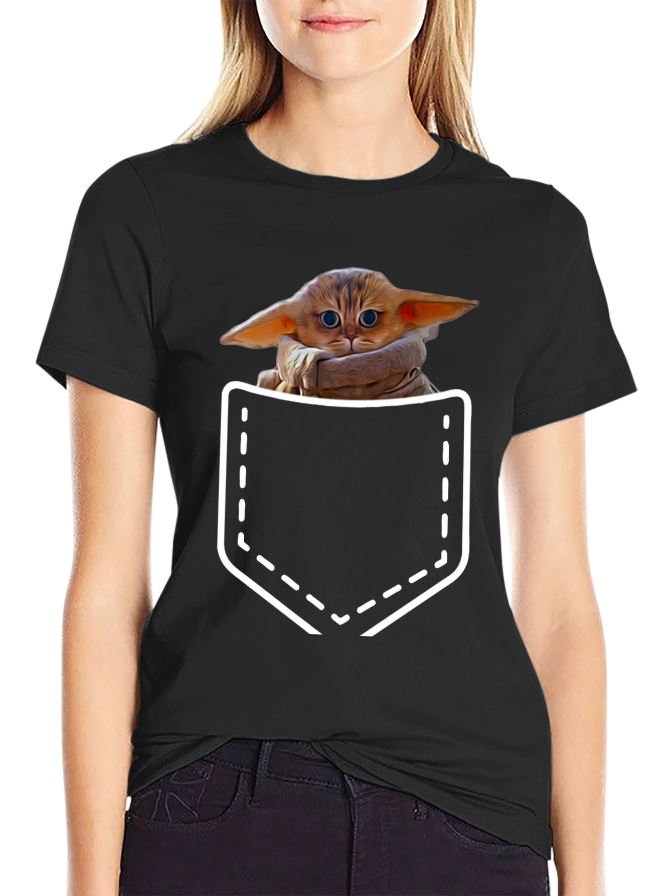 Grogu Pocket T-Shirt - The Child Cute Design