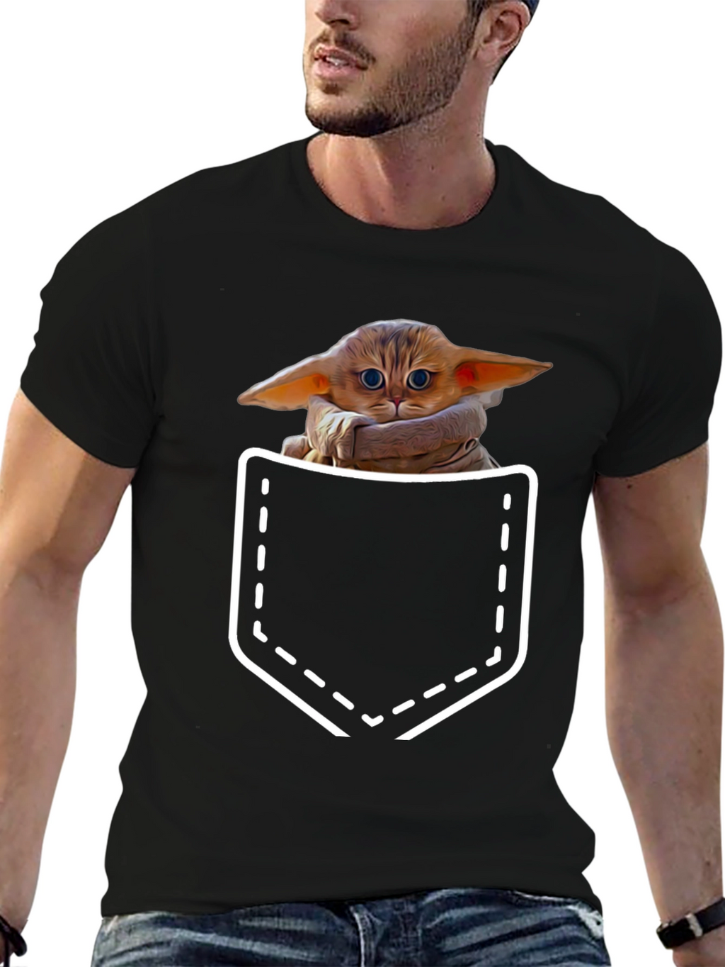 Grogu Pocket T-Shirt - The Child Cute Design