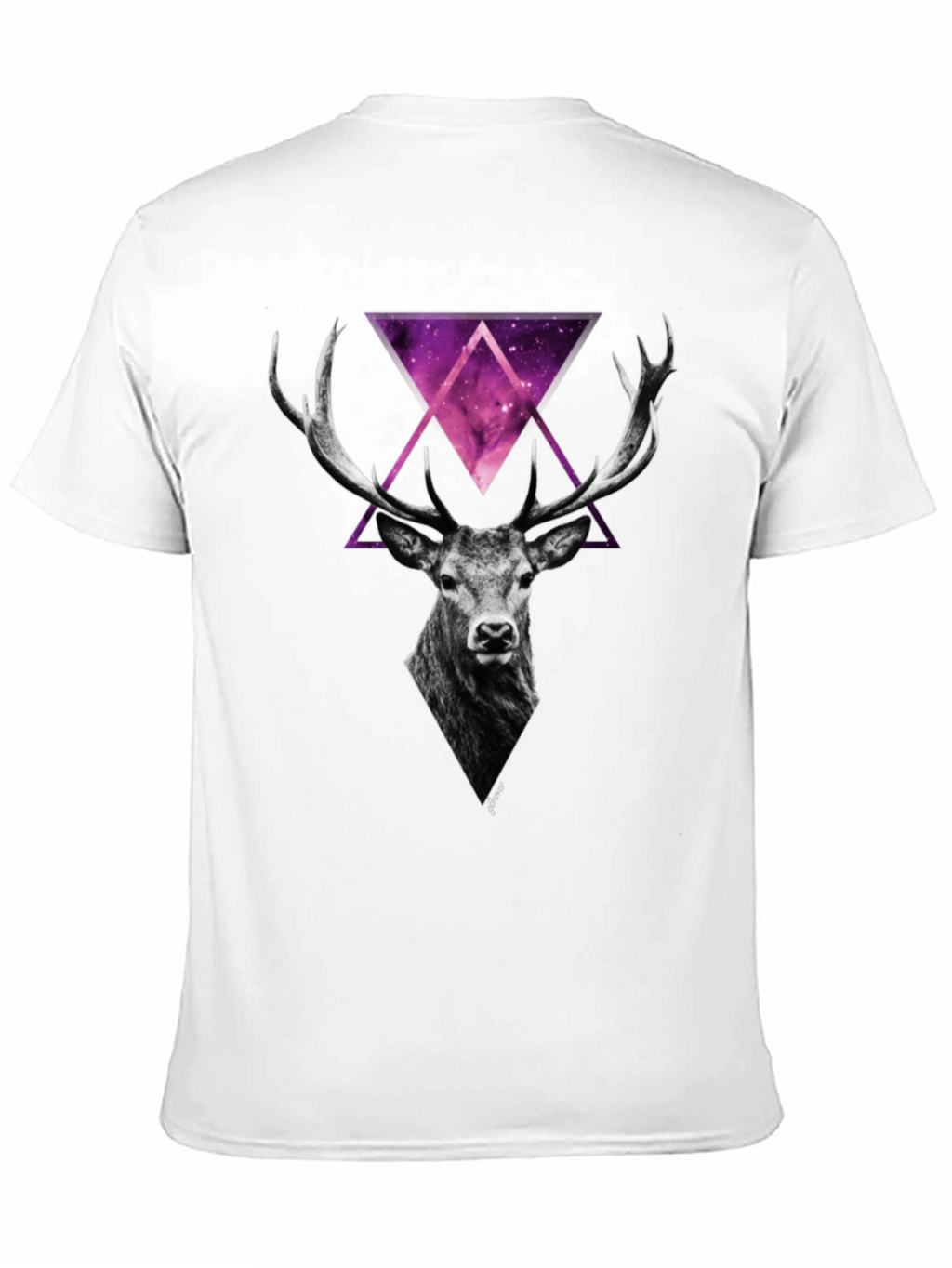 Deer Galaxy Graphic Print T-Shirt - Mens Black Tee