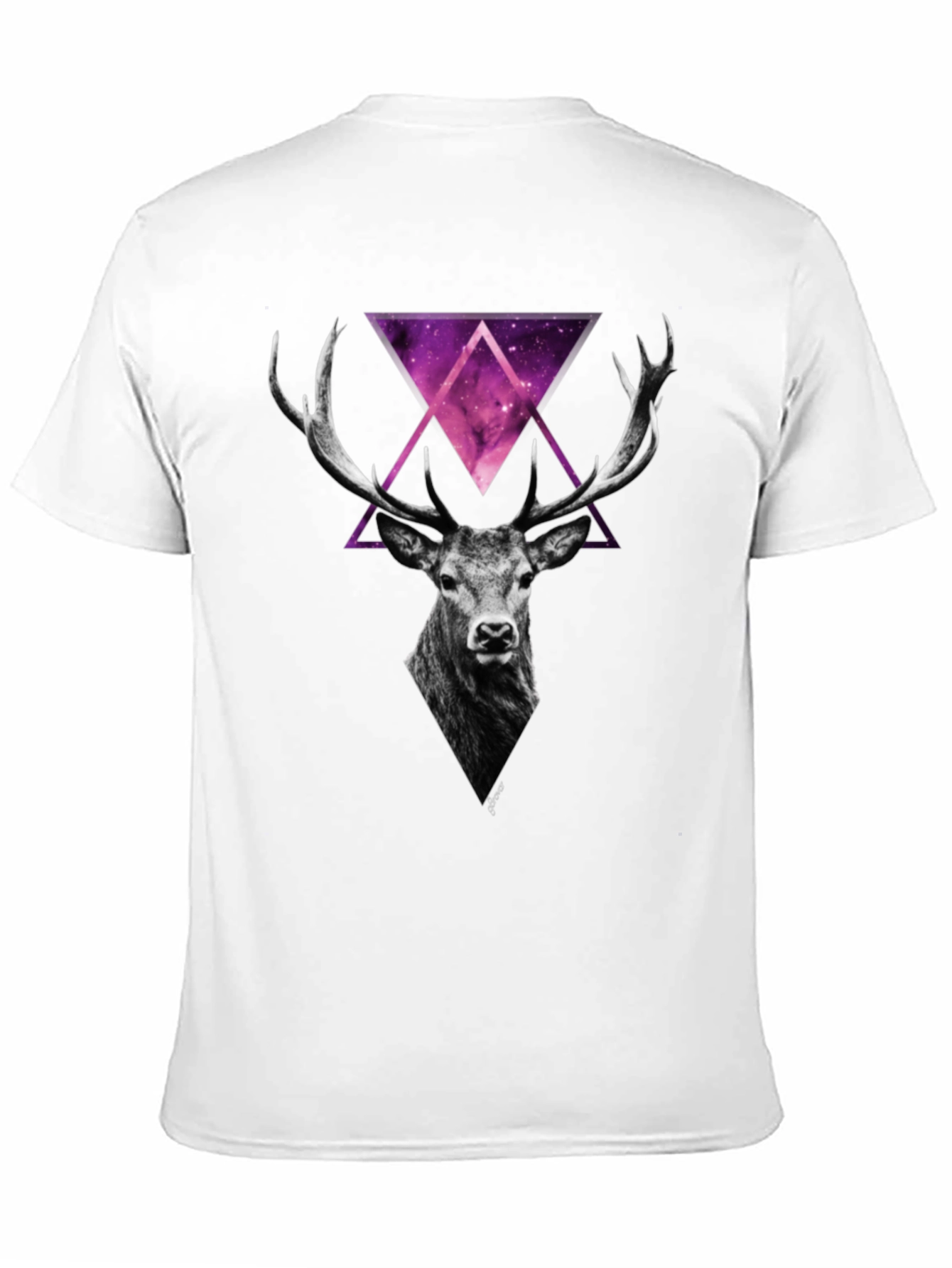 Deer Galaxy Graphic Print T-Shirt - Mens Black Tee