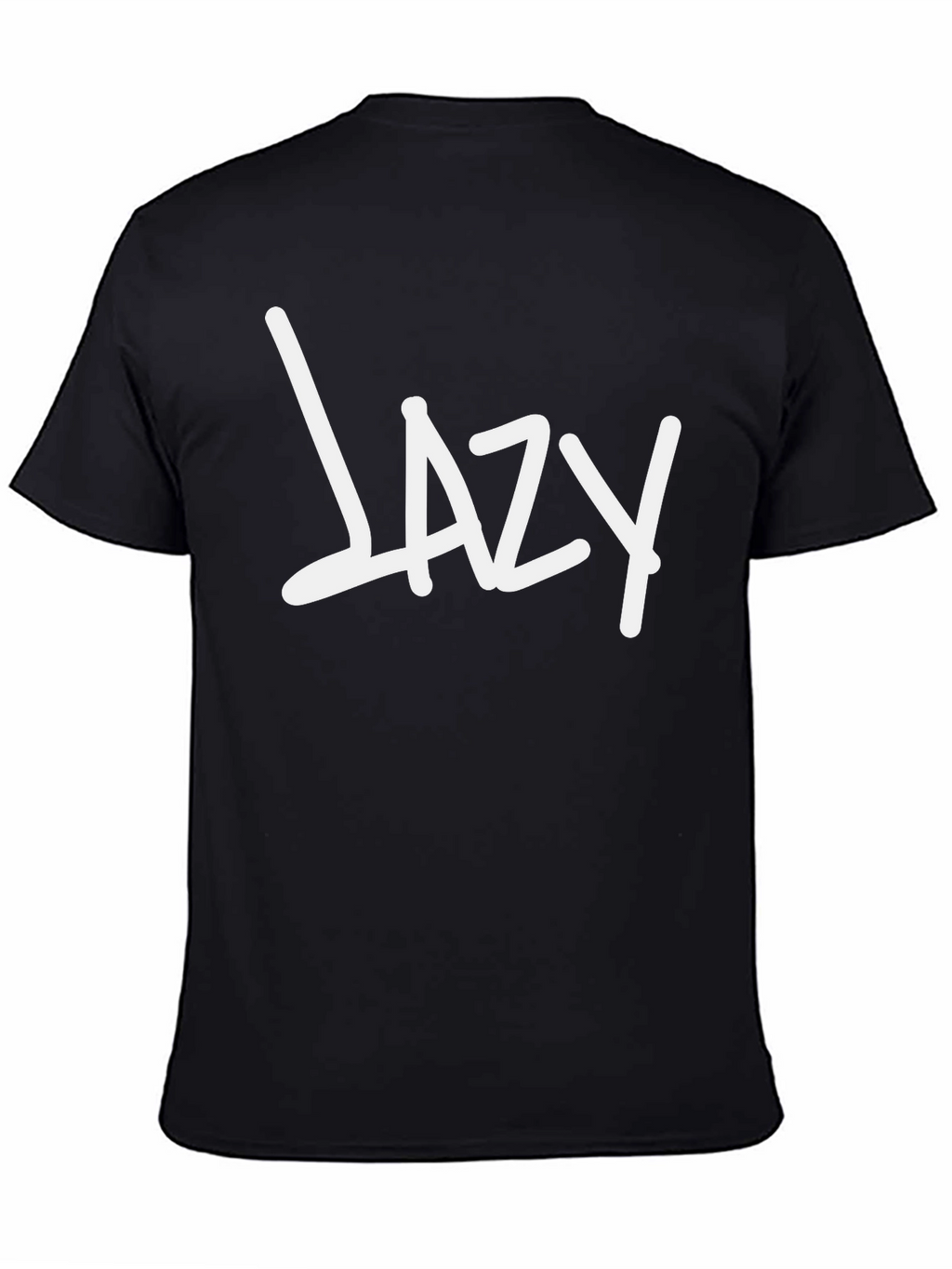 Lazy Graphic Tee - Black Cotton Casual Wear