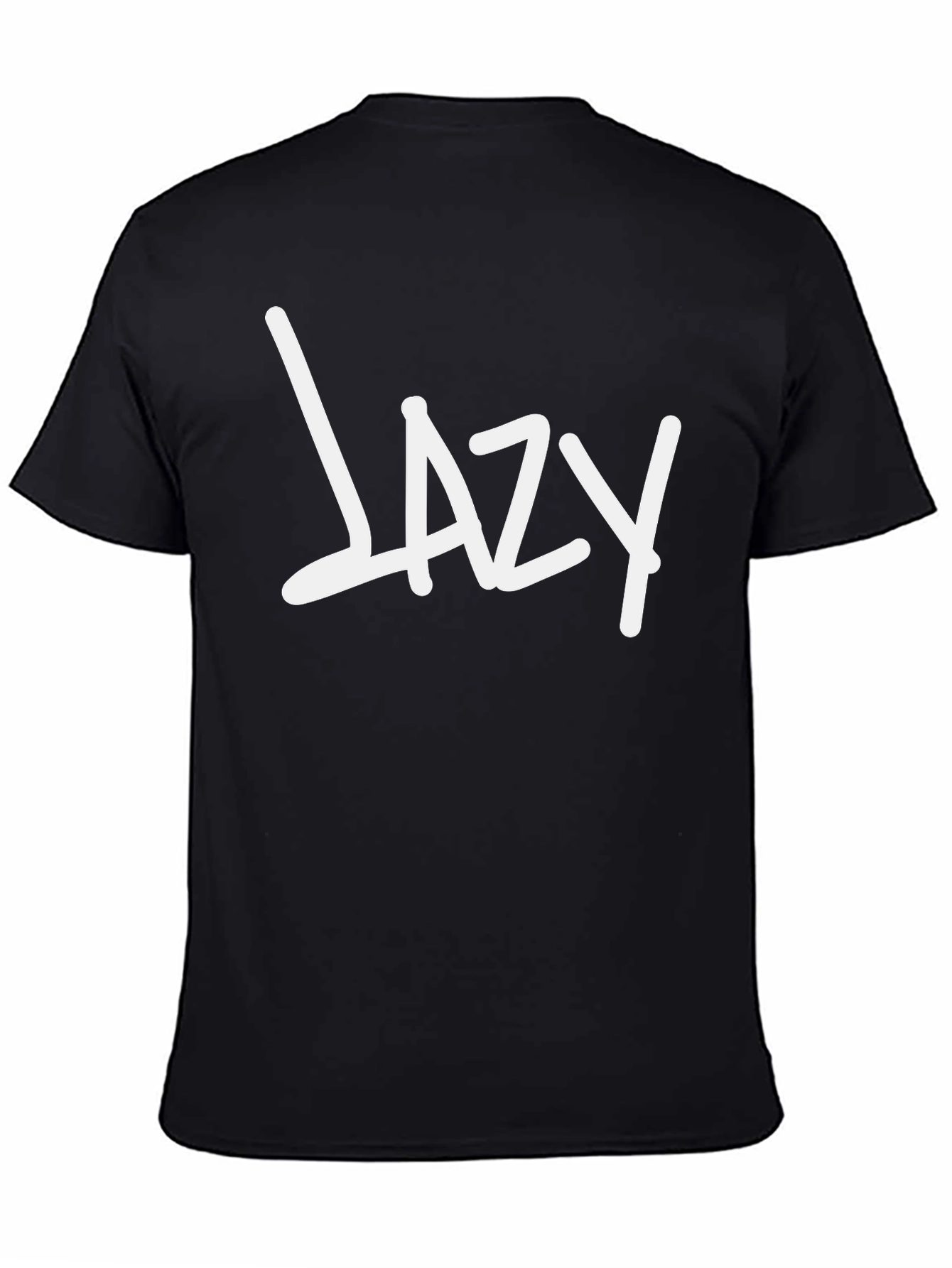 Lazy Graphic Tee - Black Cotton Casual Wear