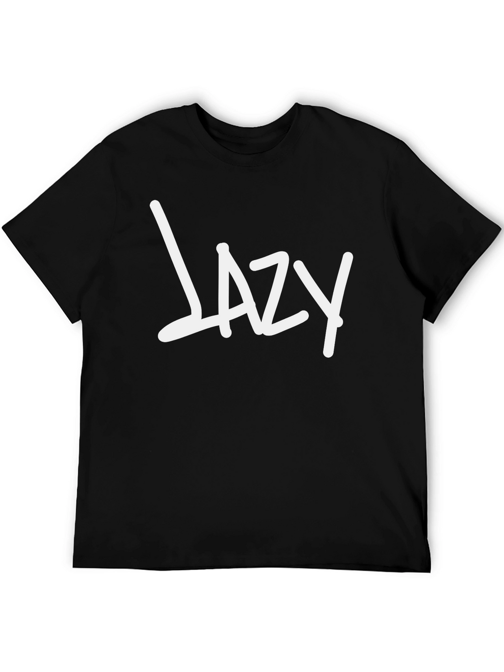 Lazy Graphic Tee - Black Cotton Casual Wear