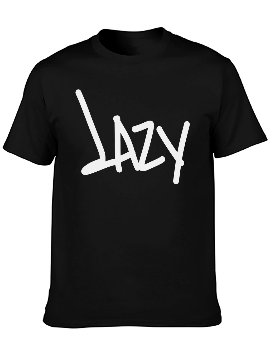 Lazy Graphic Tee - Black Cotton Casual Wear