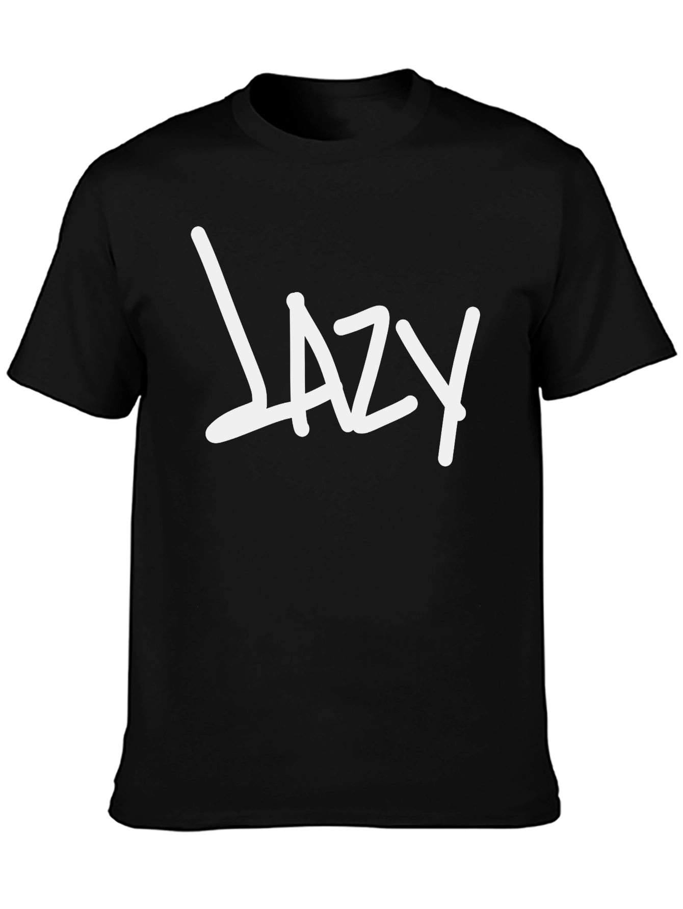 Lazy Graphic Tee - Black Cotton Casual Wear