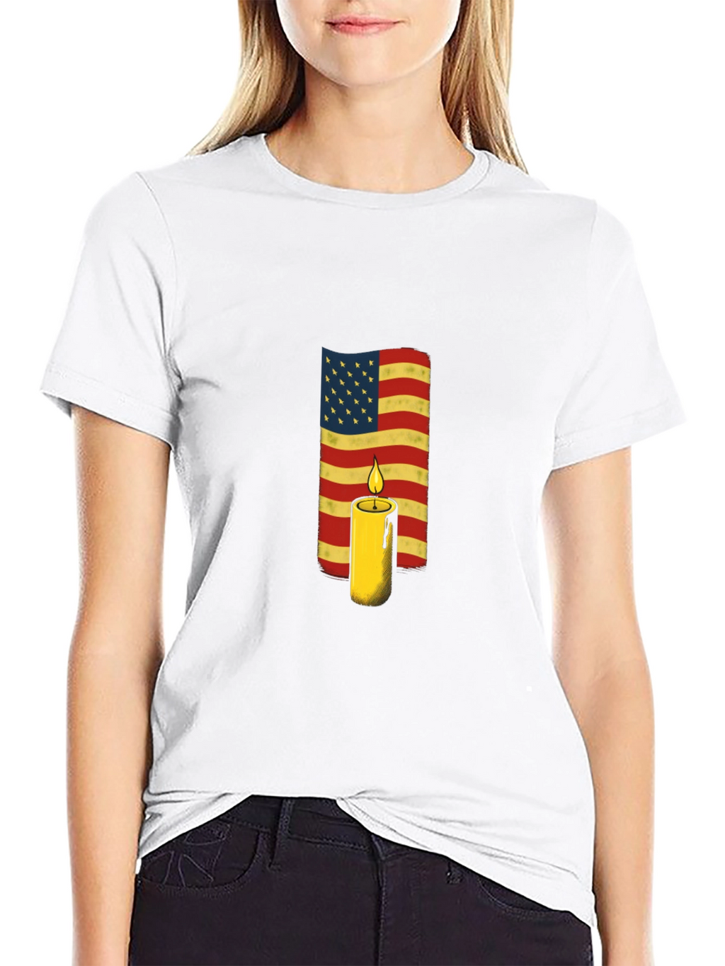 American Flag Candle T-Shirt