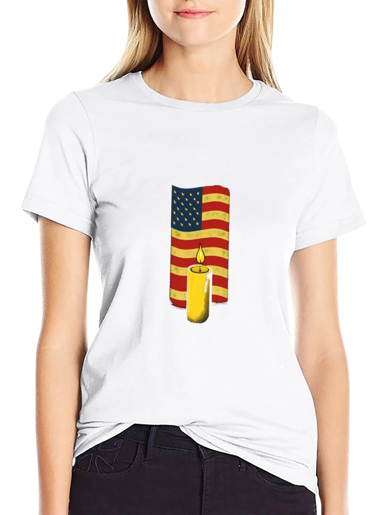 American Flag Candle T-Shirt