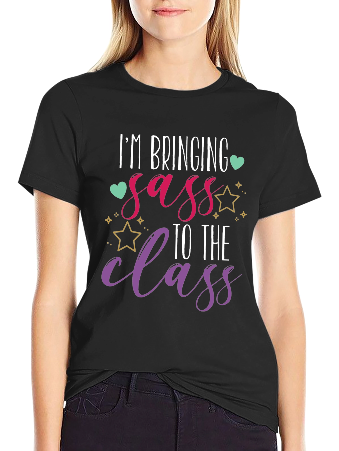 Im Bringing Sass To The Class Black T-Shirt