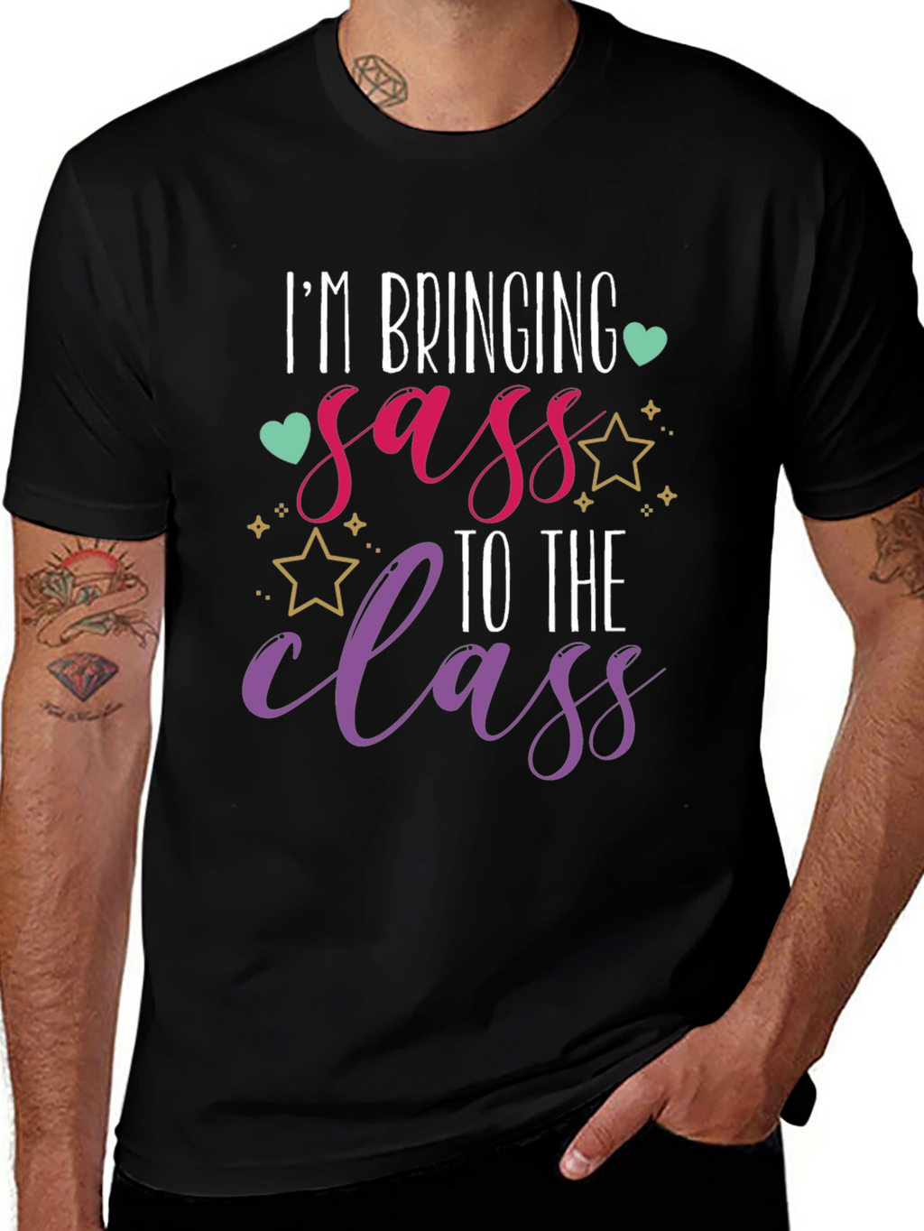 Im Bringing Sass To The Class Black T-Shirt