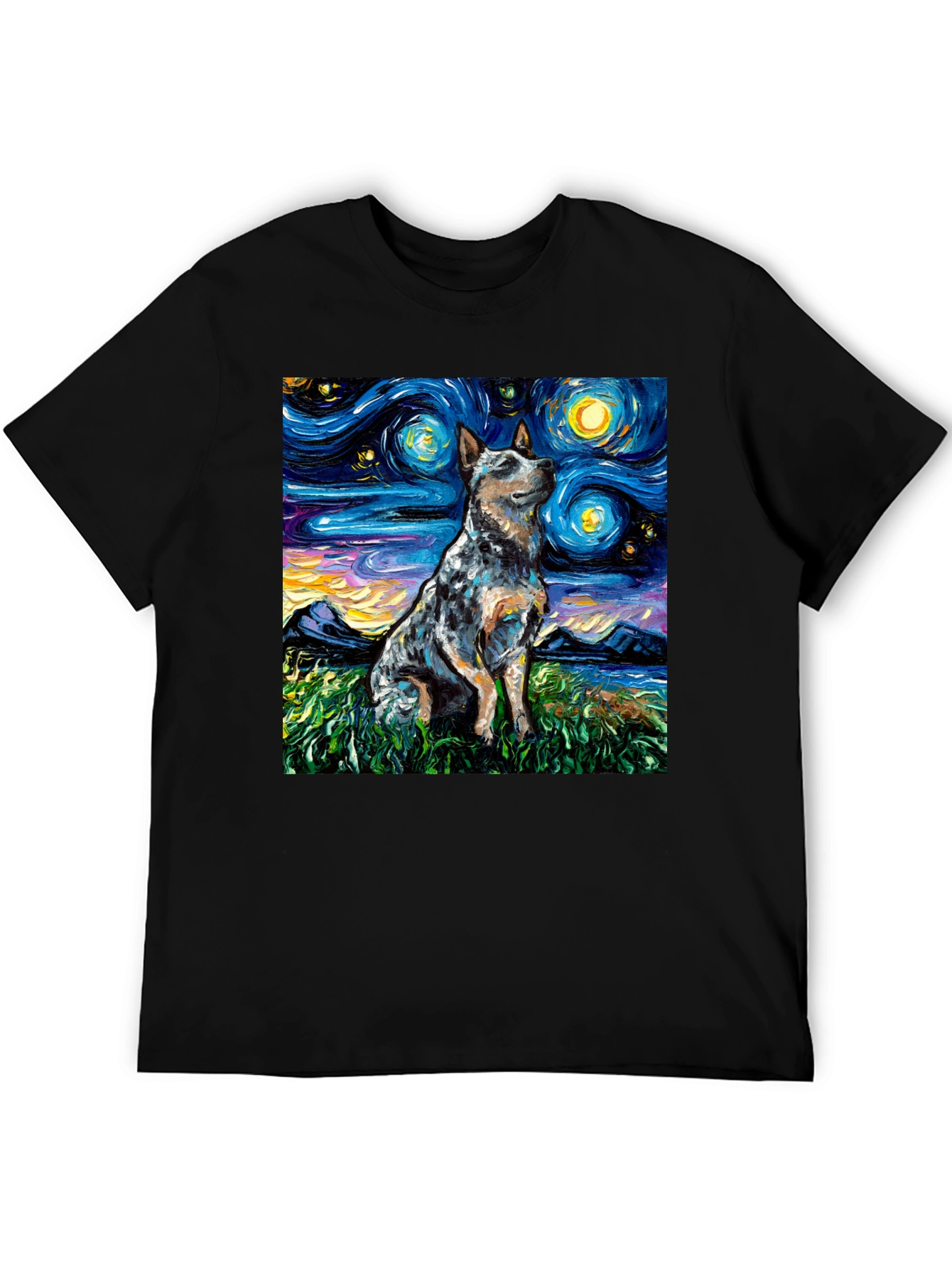 Starry Night Dog Art T-Shirt
