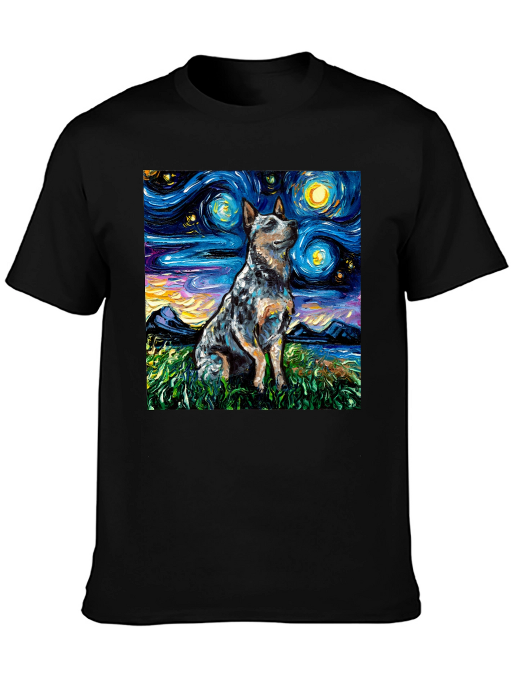 Starry Night Dog Art T-Shirt