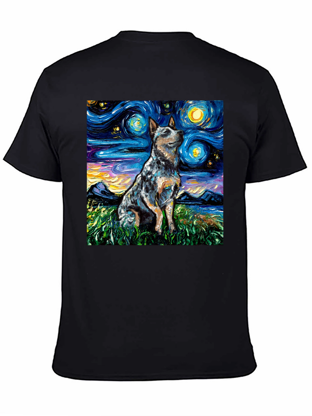 Starry Night Dog Art T-Shirt