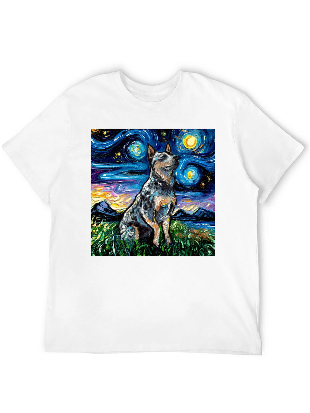 Starry Night Dog Art T-Shirt
