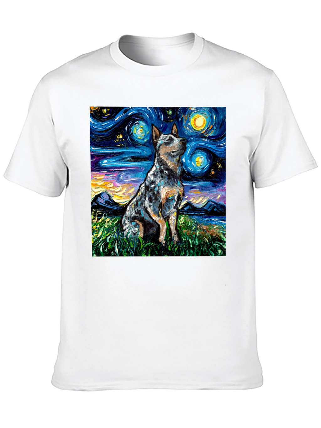 Starry Night Dog Art T-Shirt