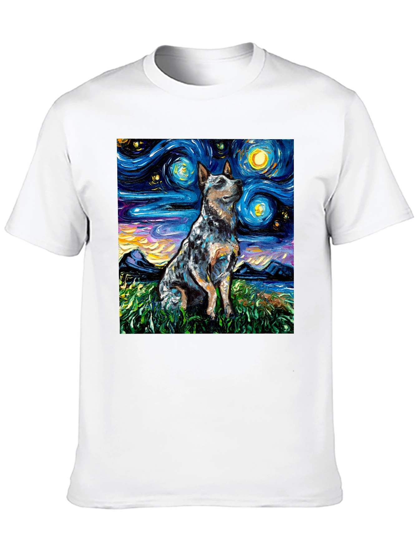 Starry Night Dog Art T-Shirt