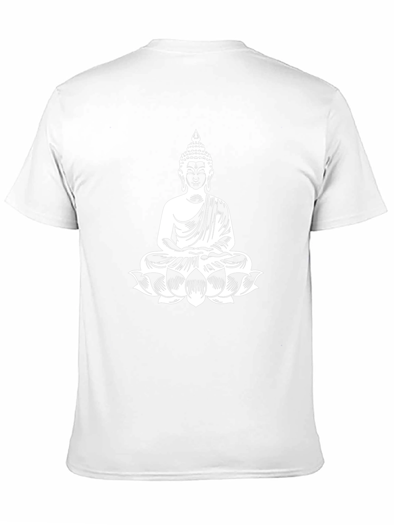 Buddha Lotus Graphic Print T-Shirt - Black