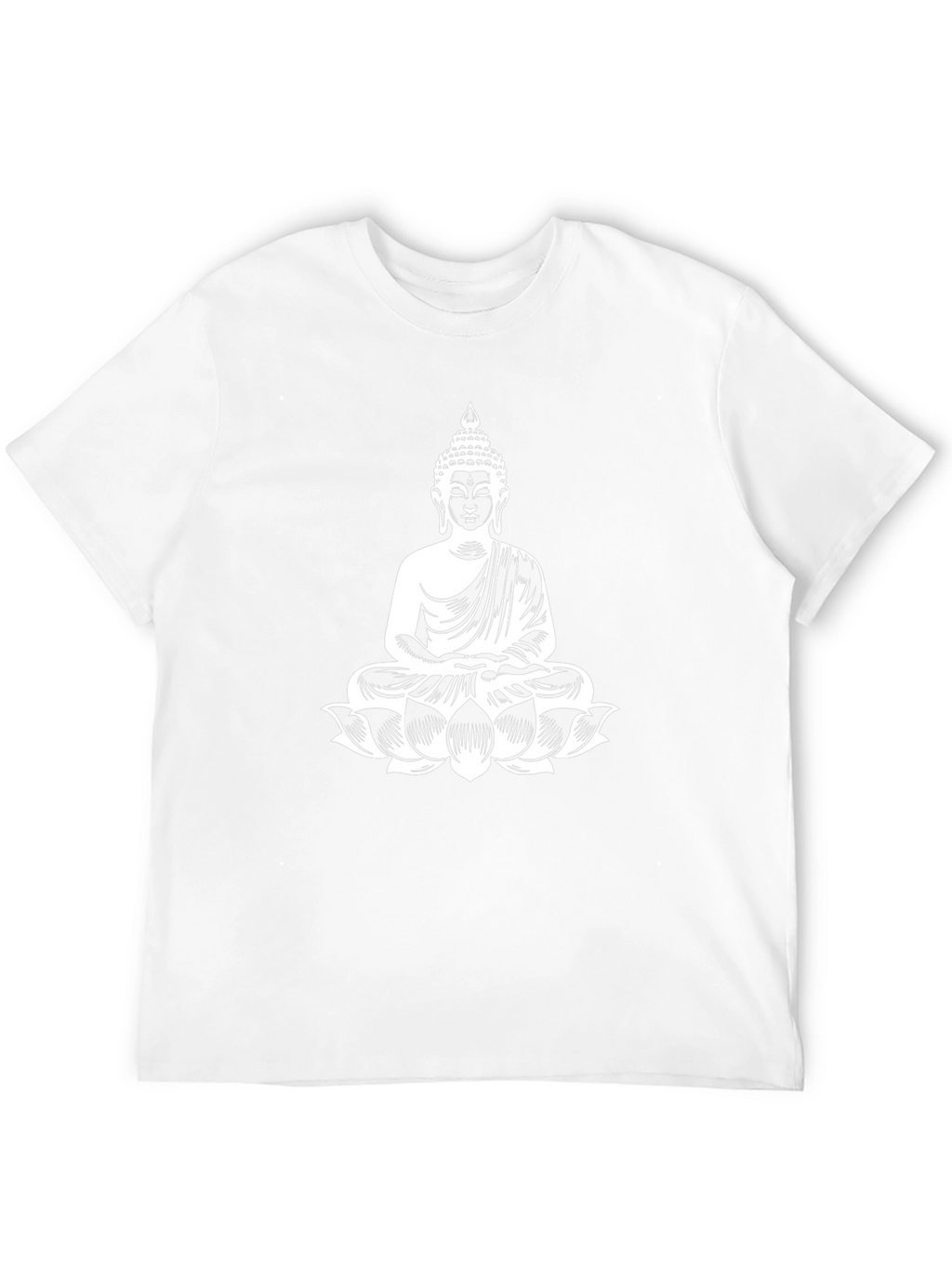 Buddha Lotus Graphic Print T-Shirt - Black