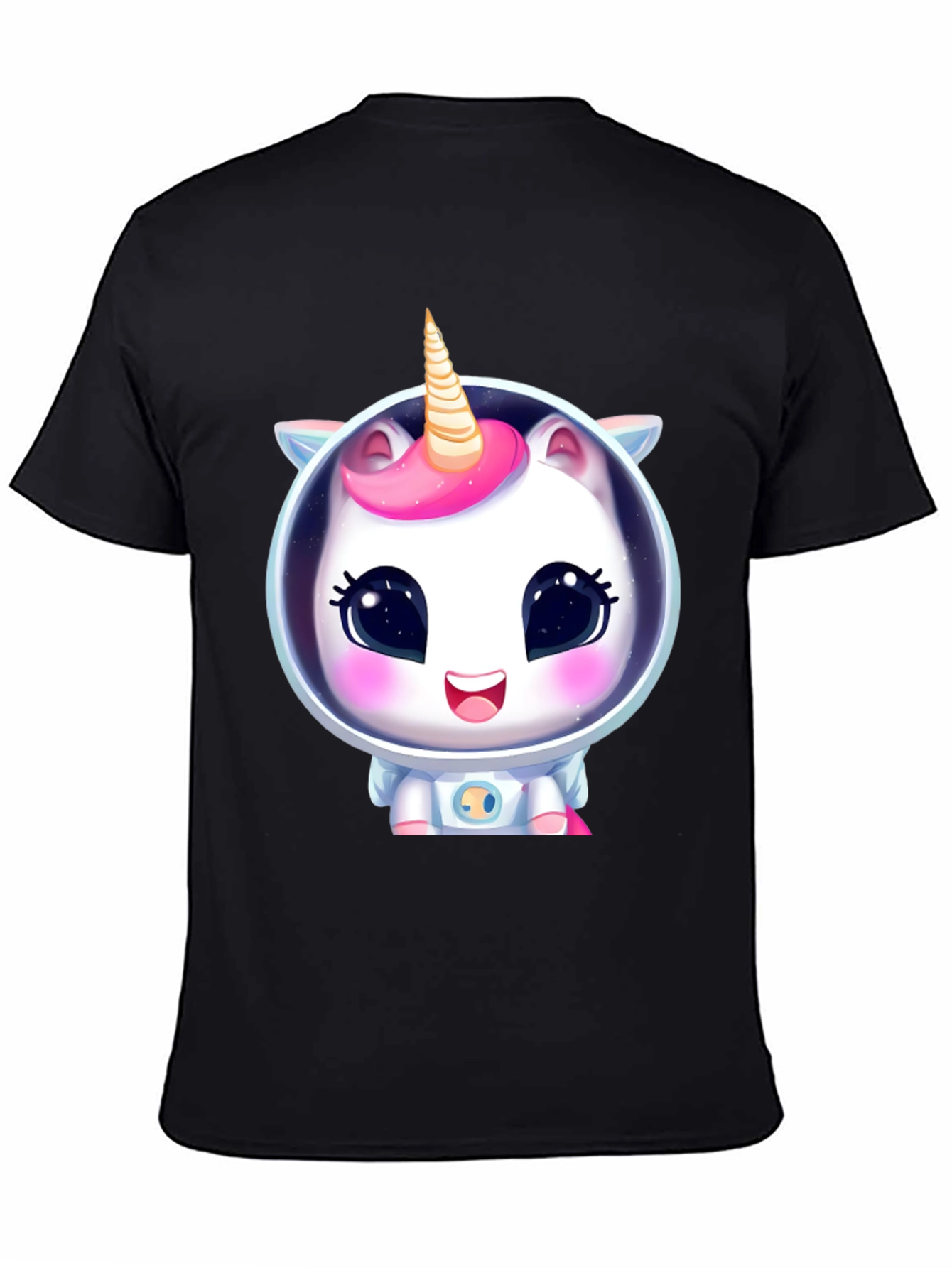 Unicorn Astronaut Black T-Shirt - Cute Space Adventure