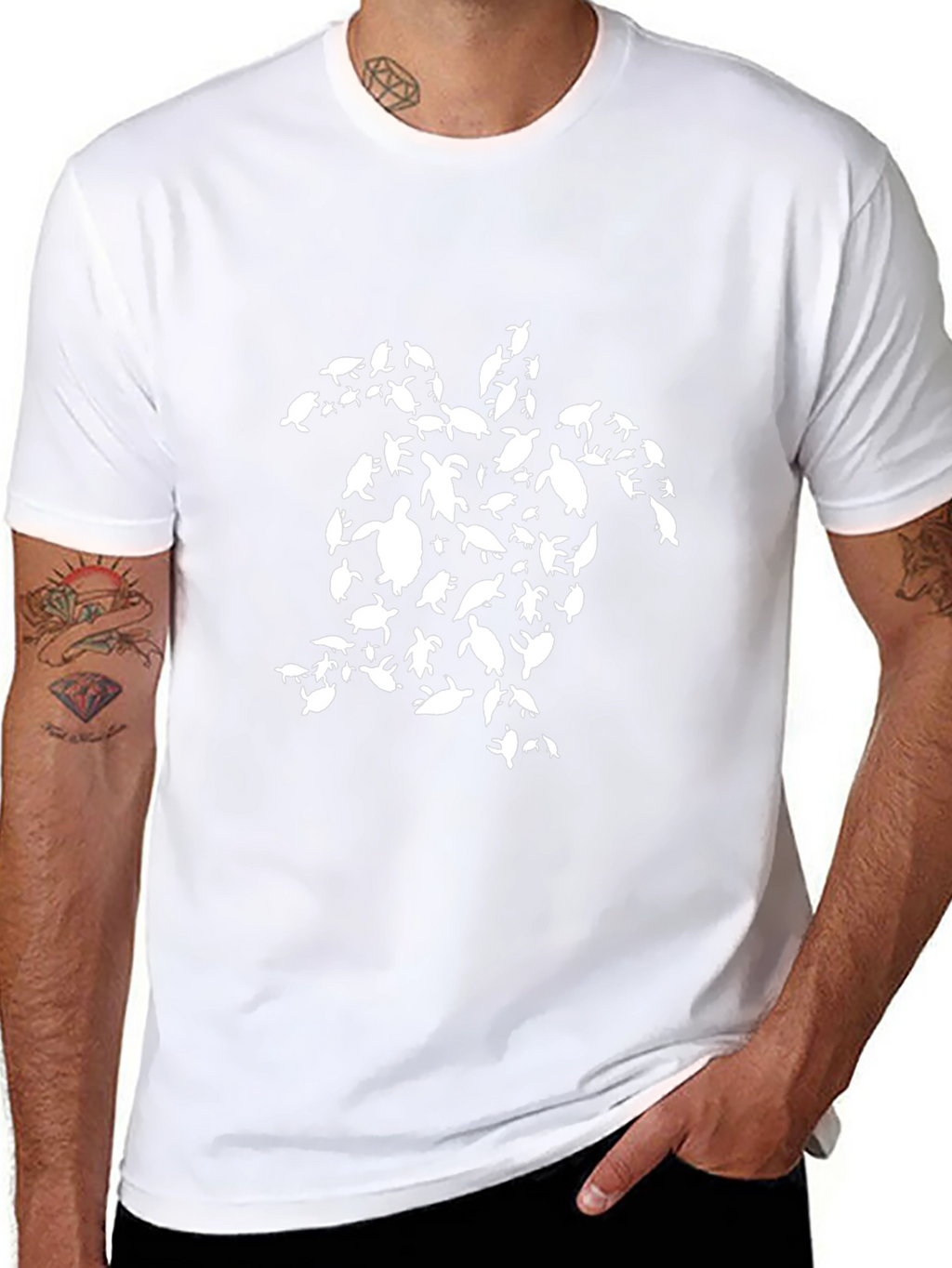 Turtle Silhouette Graphic Tee - Black