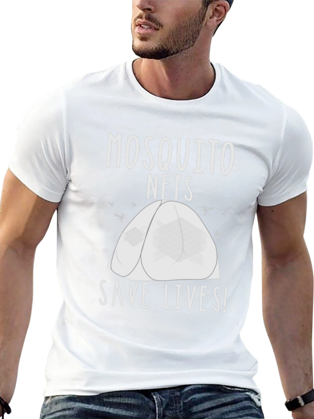 Mosquito Net Save Lives T-Shirt - Black