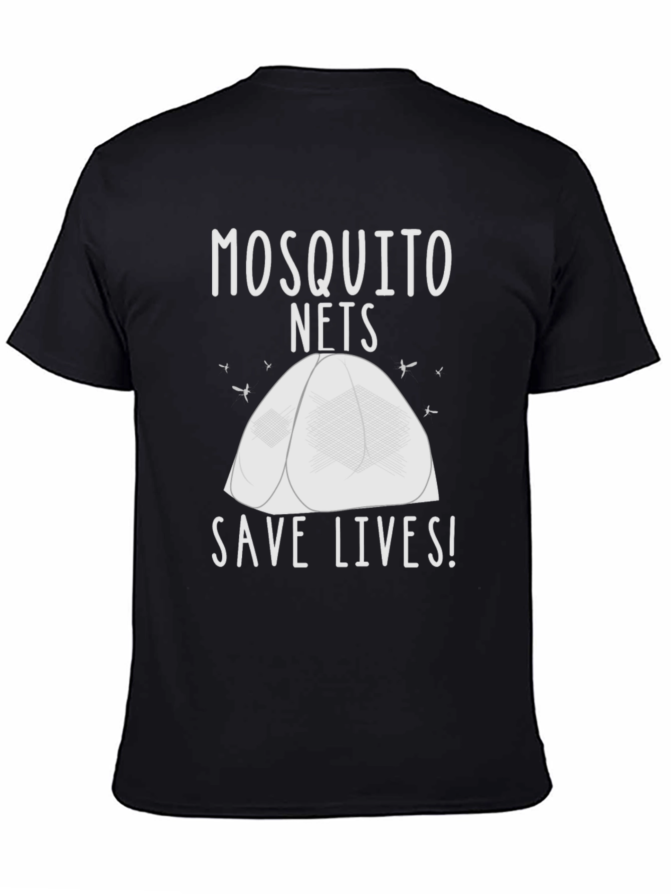 Mosquito Net Save Lives T-Shirt - Black