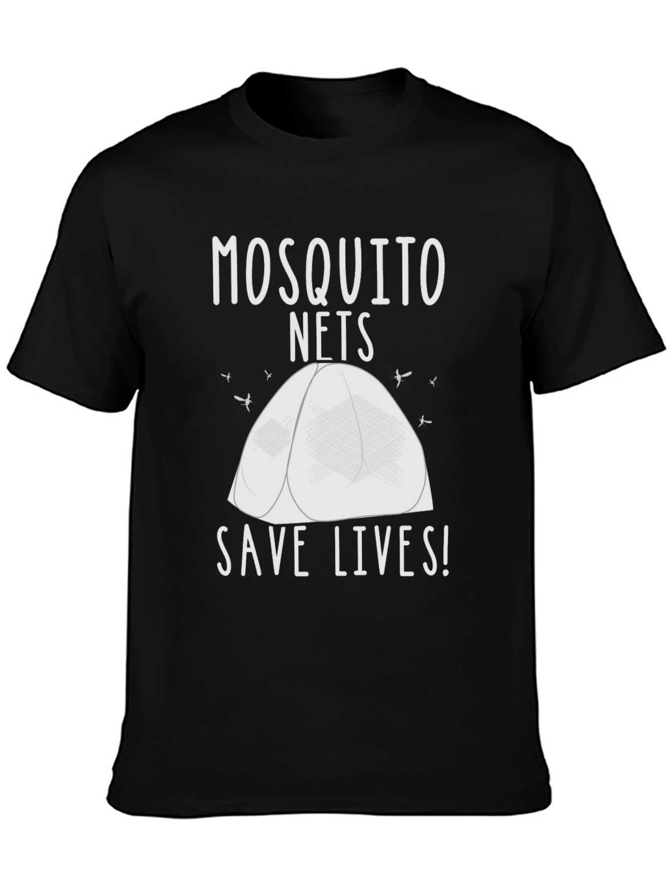 Mosquito Net Save Lives T-Shirt - Black