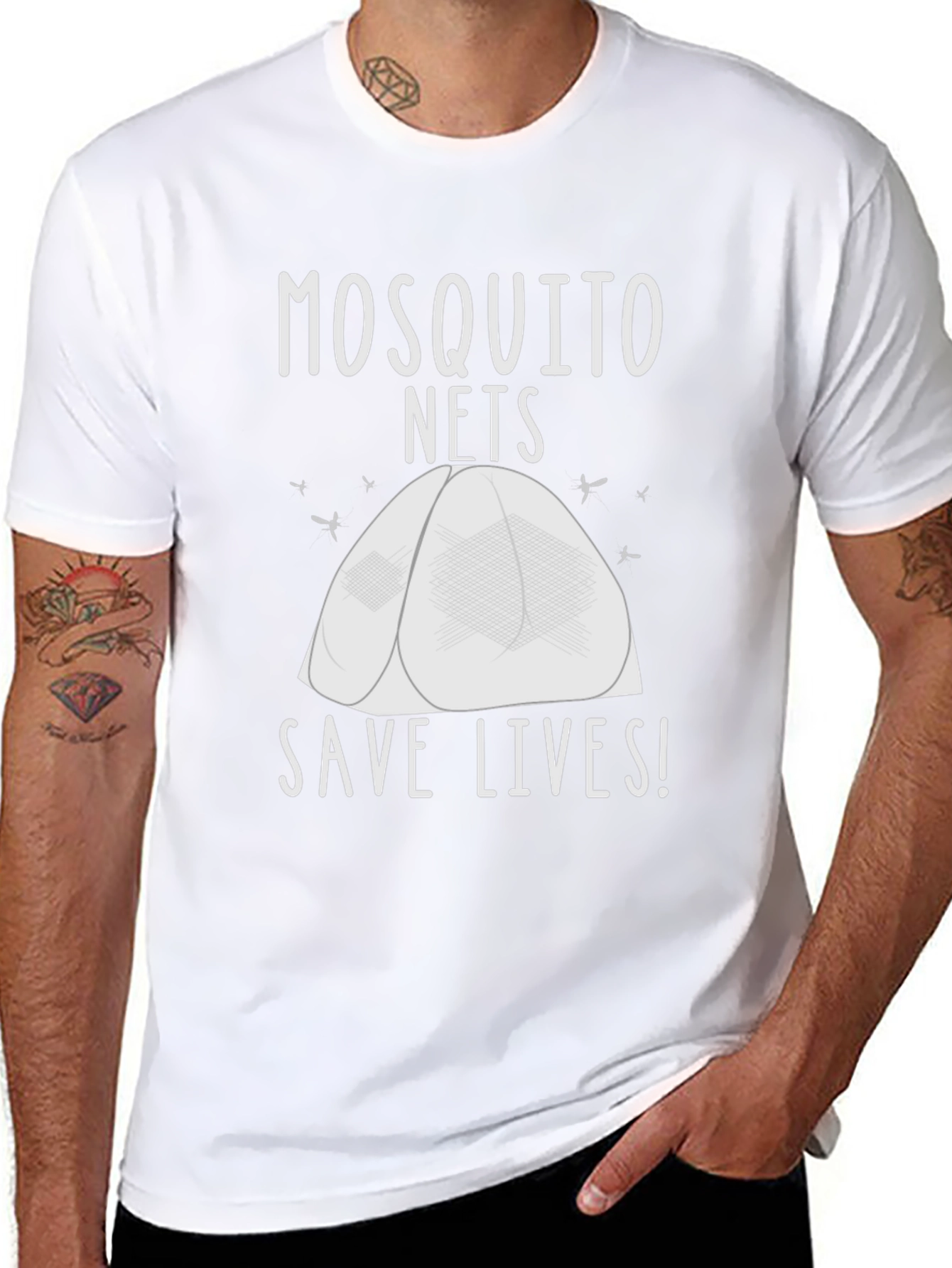 Mosquito Net Save Lives T-Shirt - Black
