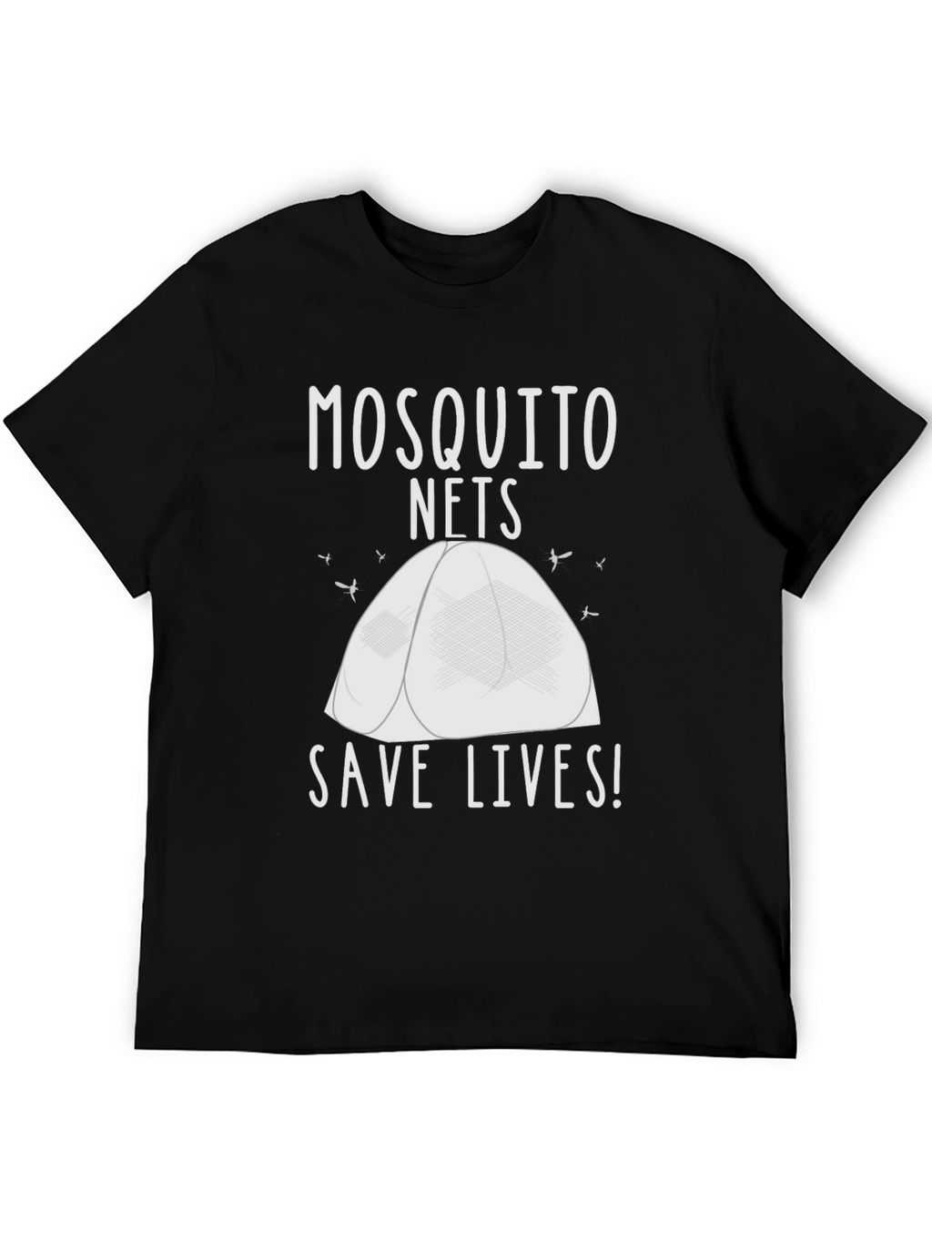 Mosquito Net Save Lives T-Shirt - Black