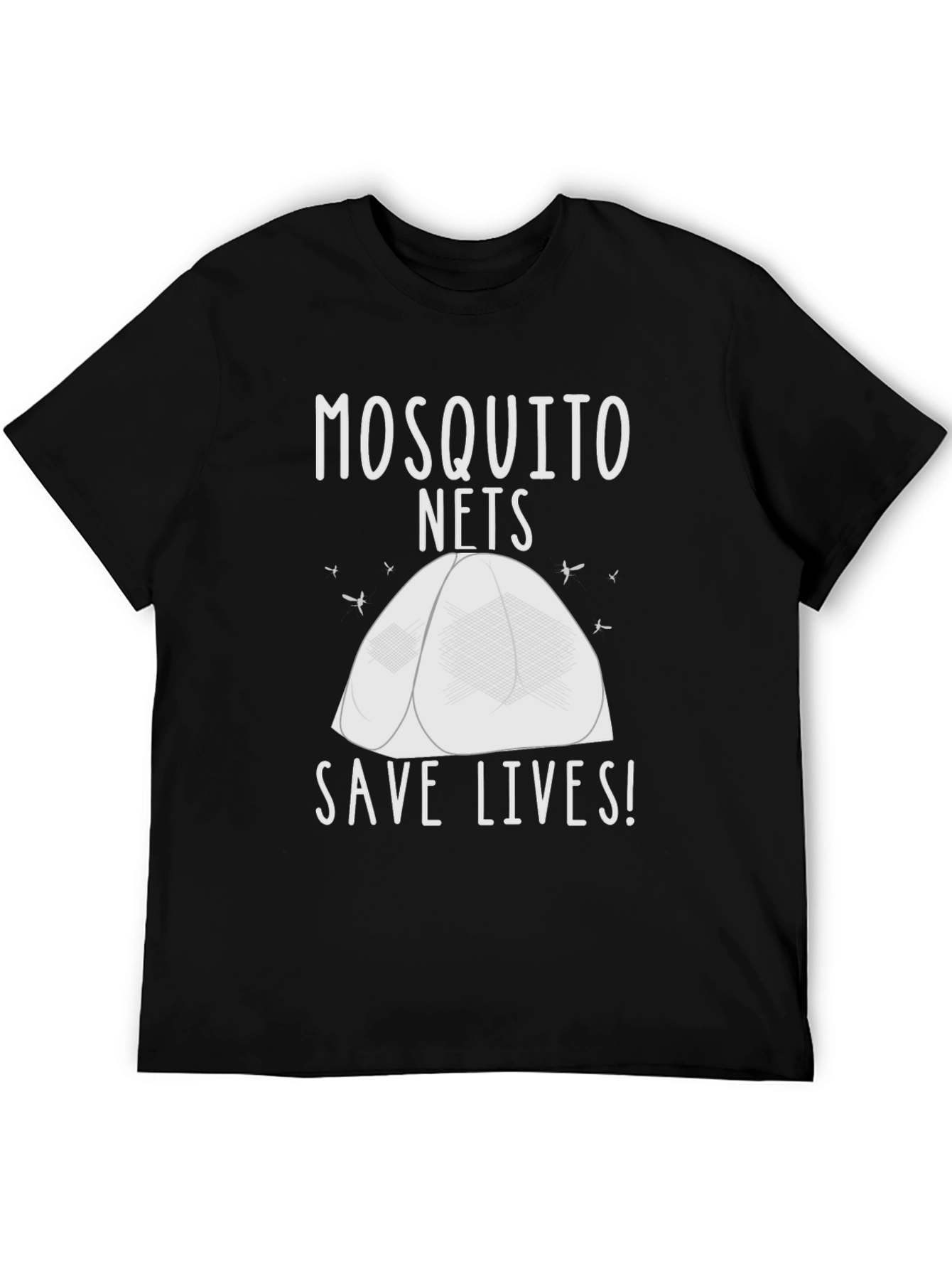 Mosquito Net Save Lives T-Shirt - Black