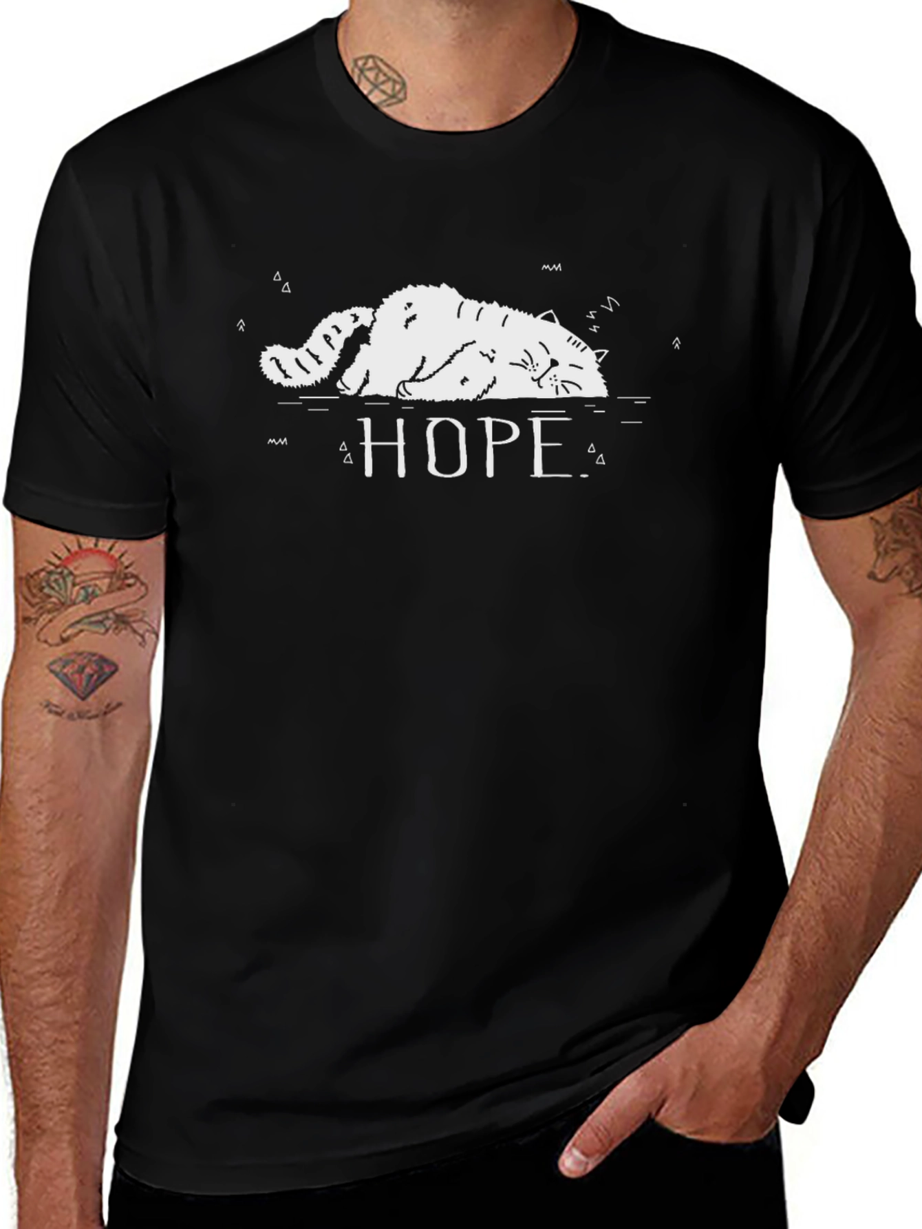 Hope Cat T-Shirt - Relaxed Graphic Tee